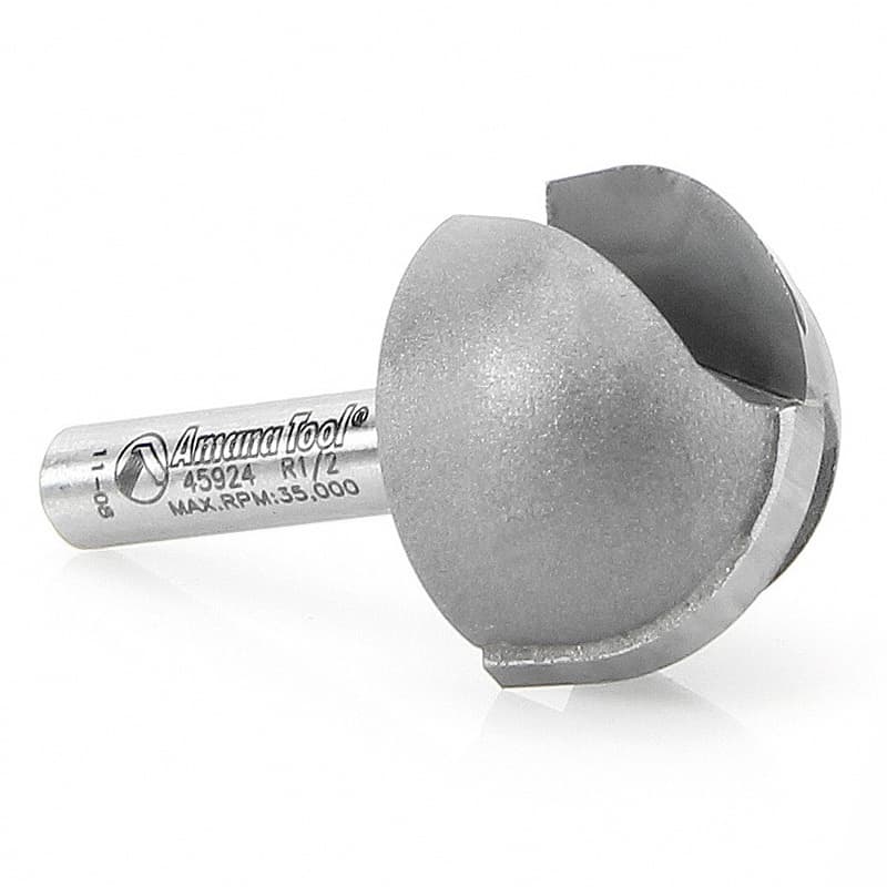 Amana Tool 45924 Carbide Tipped Core Box 1/2" Radius x 1" Dia x 5/8" x 1/4" Shank