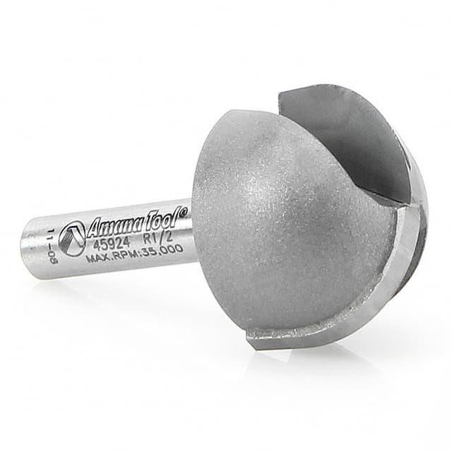 Amana Tool 45924 Carbide Tipped Core Box 1/2" Radius x 1" Dia x 5/8" x 1/4" Shank