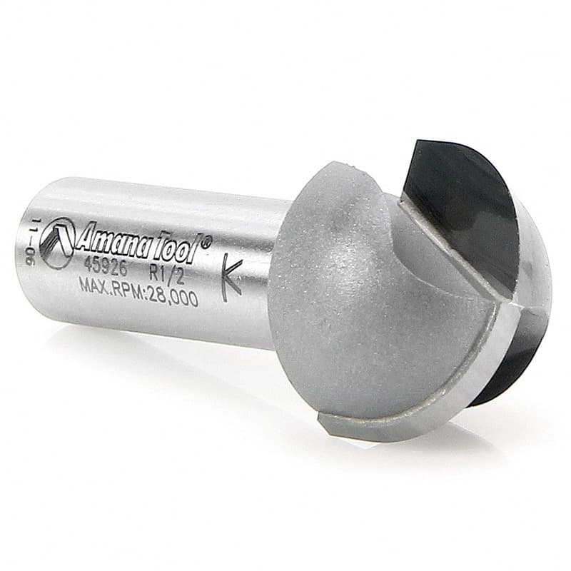 1" x 2-1/8" x 1/2" Radius Core Box Router Bit, 1/2" Shank