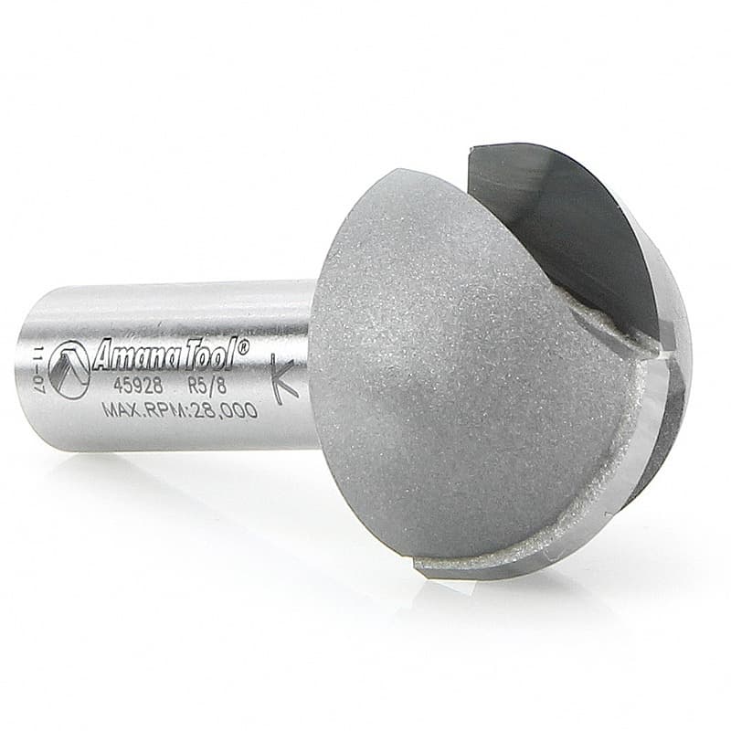 1-1/4" x 2-5/16" x 5/8" Radius Core Box Router Bit, 1/2" Shank