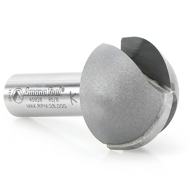 1-1/4" x 2-5/16" x 5/8" Radius Core Box Router Bit, 1/2" Shank