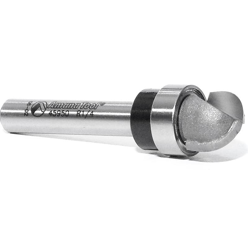 Amana Tool 45950 Carbide Tipped Core Box 1/4" Radius x 1/2" Dia x 3/8" x 1/4" Shank with Upper BB