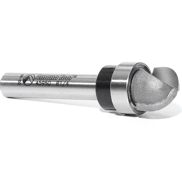 Amana Tool 45950 Carbide Tipped Core Box 1/4" Radius x 1/2" Dia x 3/8" x 1/4" Shank with Upper BB