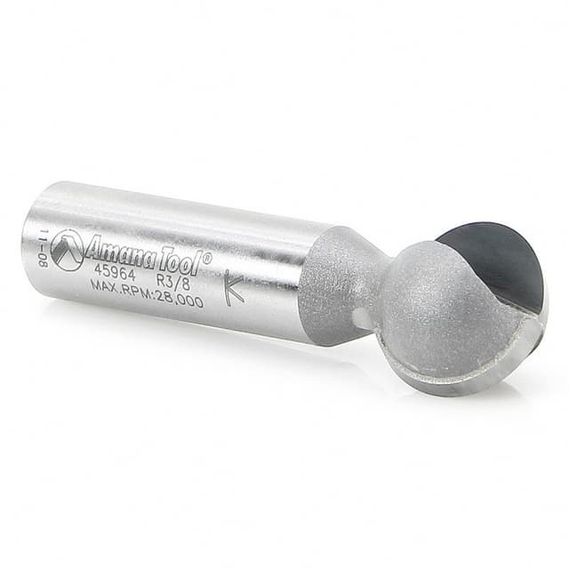 3/4" x 2-1/2" x 3/8" Radius Ball End Router Bit, 1/2" Shank