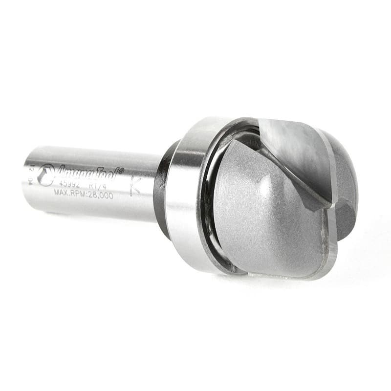1-1/8" x 2-5/8" Bowl/Tray Router Bit with Upper Ball Bearing, 2-Flute, 1/2" Shank