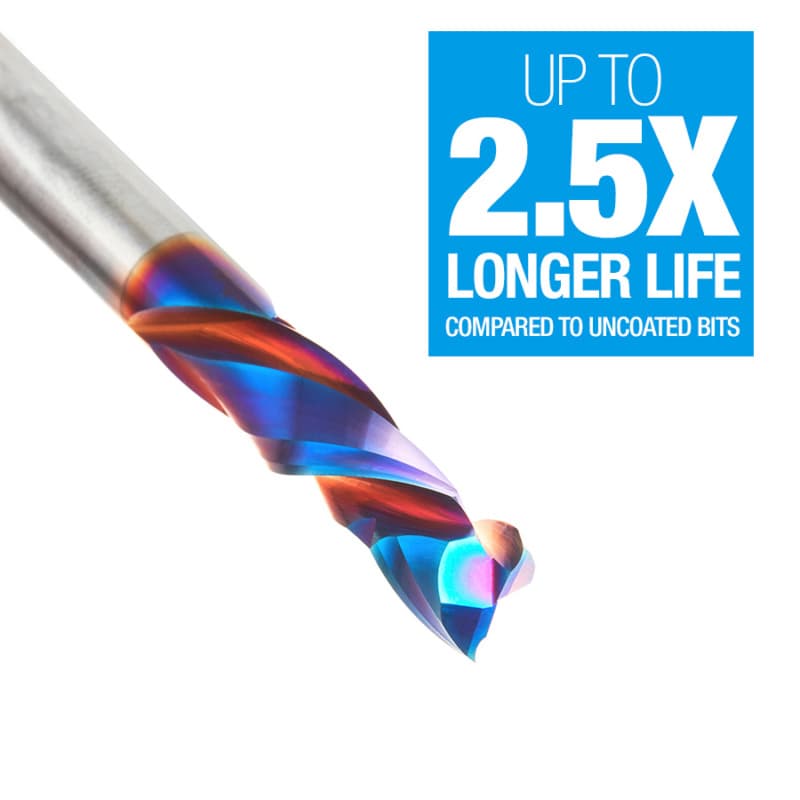 1/4" x 2-1/2" Spektra Extreme Tool Life Coated Compression Spiral Bit, 2-Flute, 1/4" Shank