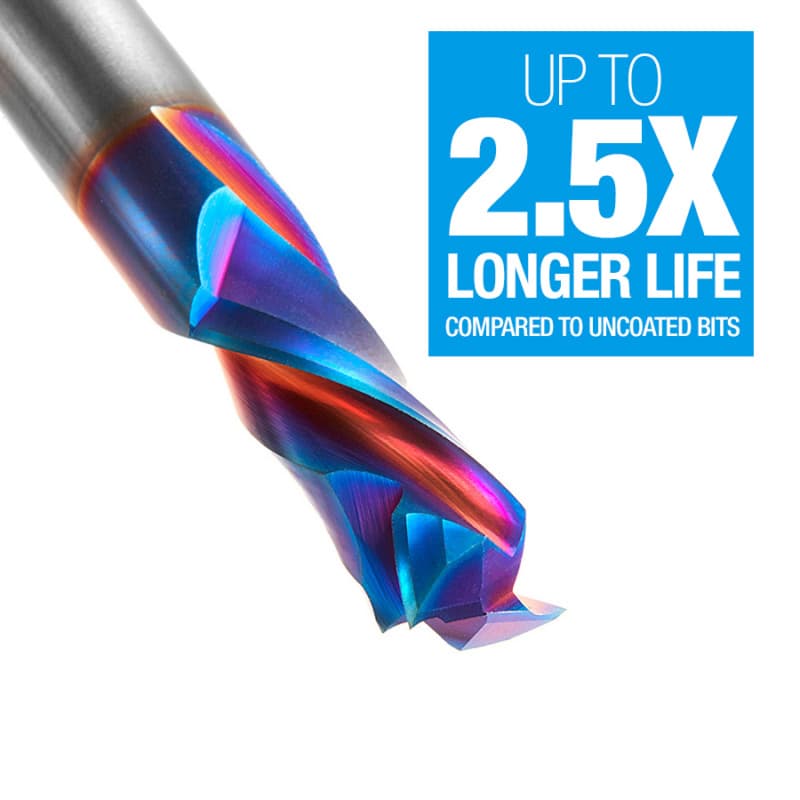 3/8" x 3" Spektra Extreme Tool Life Coated Compression Spiral Bit, 2-Flute, 3/8" Shank