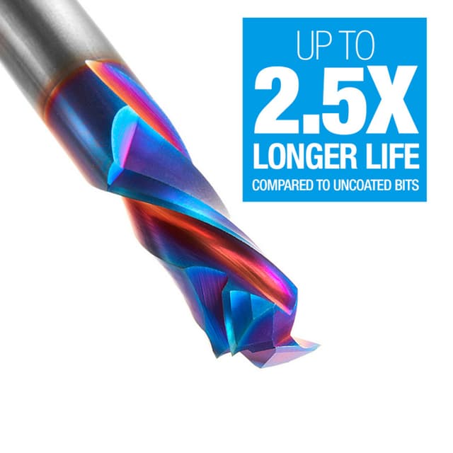 3/8" x 3" Spektra Extreme Tool Life Coated Compression Spiral Bit, 2-Flute, 3/8" Shank