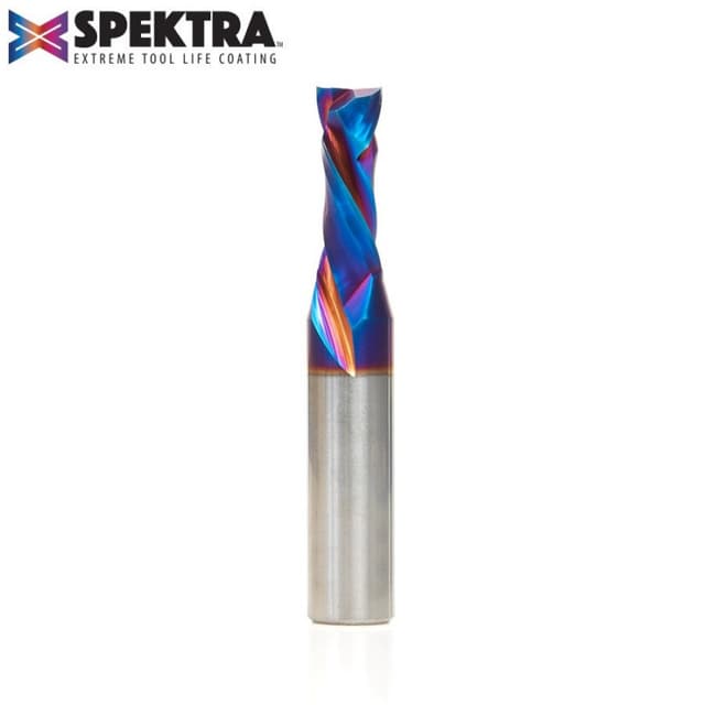 3/8" x 3" Spektra Extreme Tool Life Coated Compression Spiral Bit, 2-Flute, 1/2" Shank