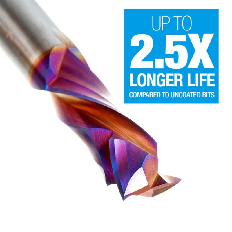 1/2" x 3" Spektra Extreme Tool Life Coated Compression Spiral Bit, 2-Flute, 1/2" Shank