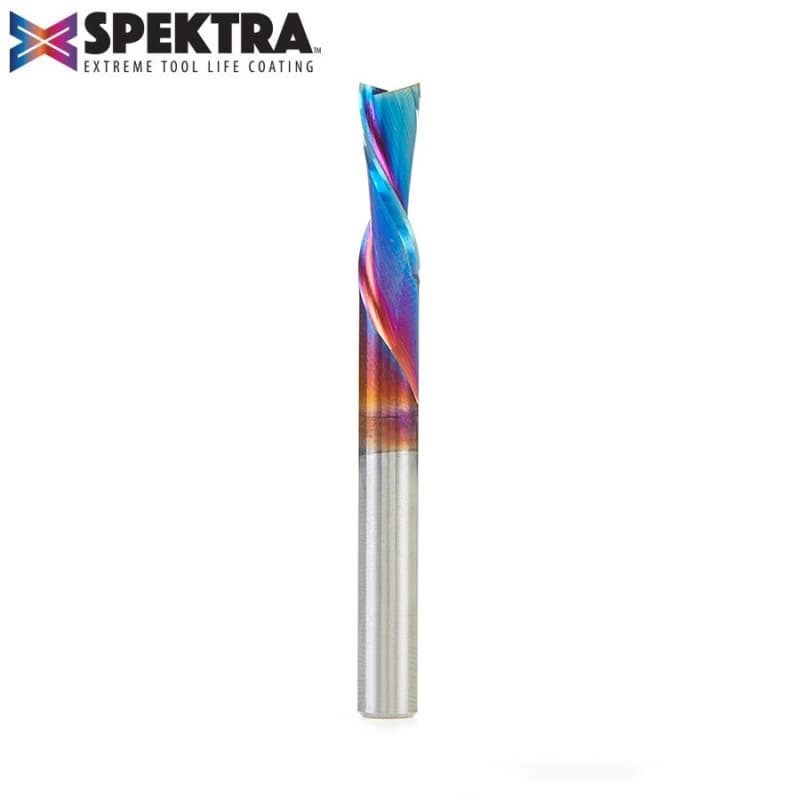 1/4" x 2-1/2" Down-Cut Spektra Extreme Tool Life Coated Spiral Plunge Bit, 2-Flute, 1/4" Shank