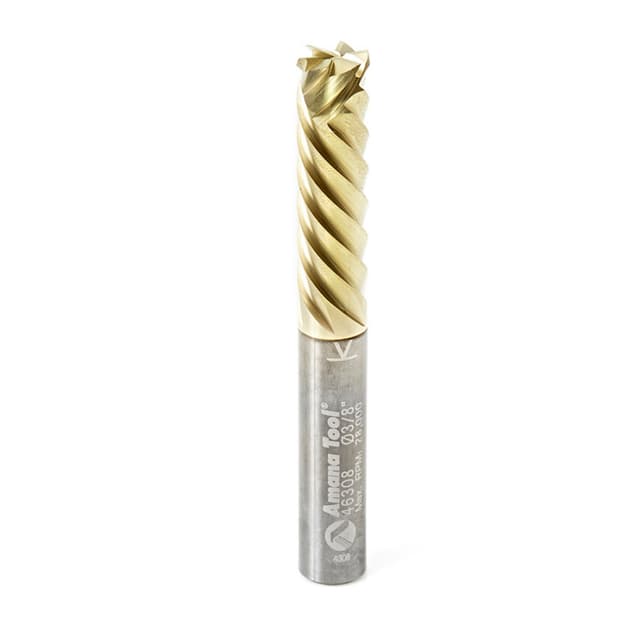 3/8" x 3" Honeycomb Cutting ZrN Coated Compression Bit, 6-Flute, 3/8" Shank