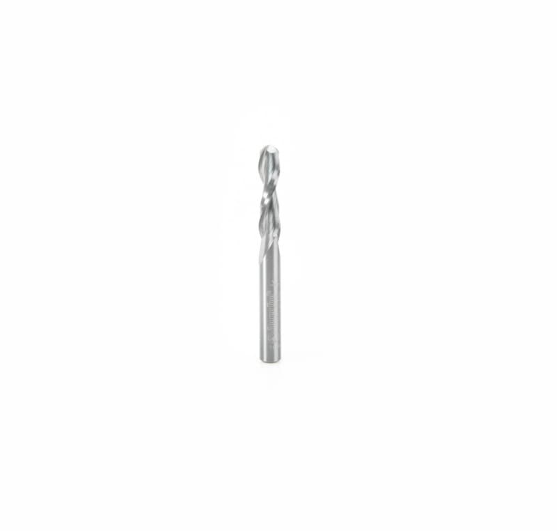 1/4" x 2-1/2" Up-Cut Ball Nose Spiral Router Bit, 2-Flute, 1/4" Shank