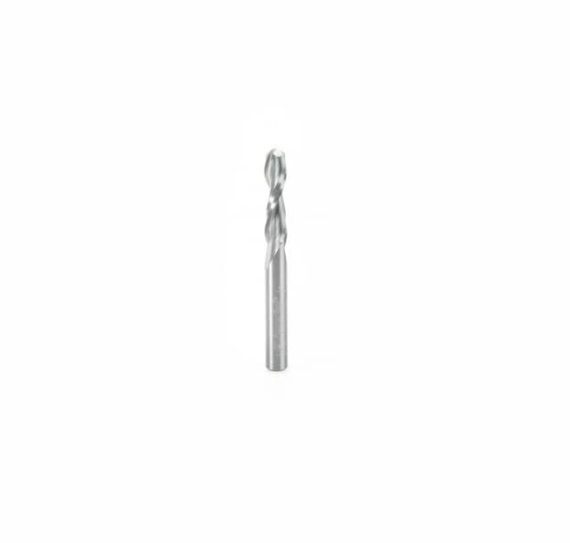 1/4" x 2-1/2" Up-Cut Ball Nose Spiral Router Bit, 2-Flute, 1/4" Shank