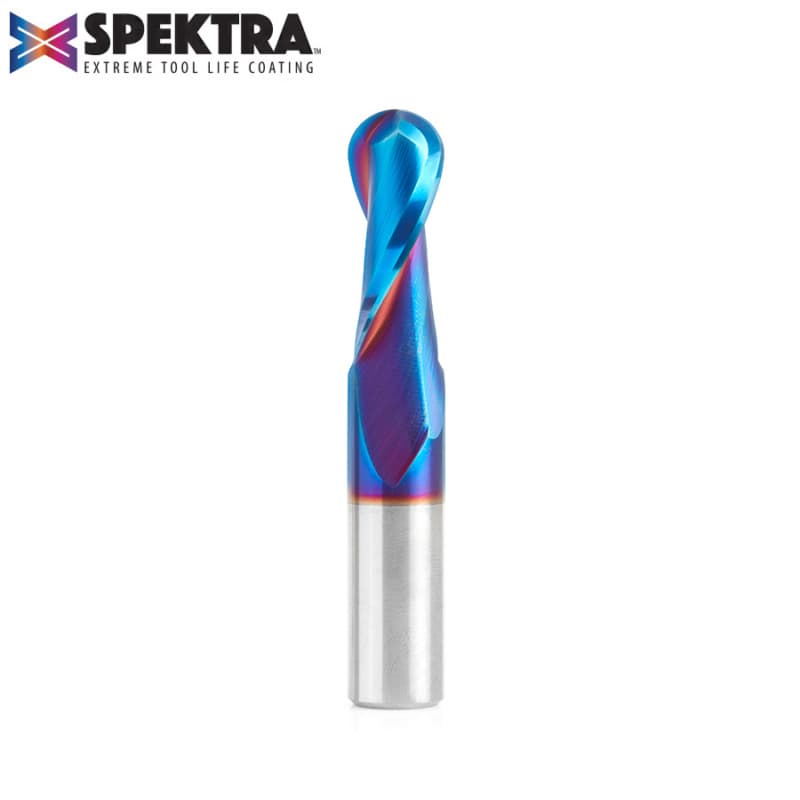 1/2" x 3" Spektra Up-Cut Ball Nose Spiral Router Bit, 2-Flute, 1/2" Shank