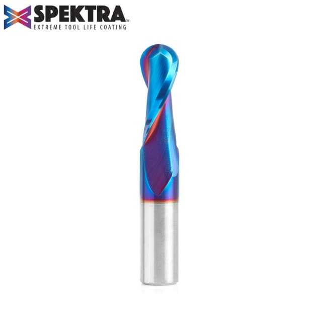 1/2" x 3" Spektra Up-Cut Ball Nose Spiral Router Bit, 2-Flute, 1/2" Shank
