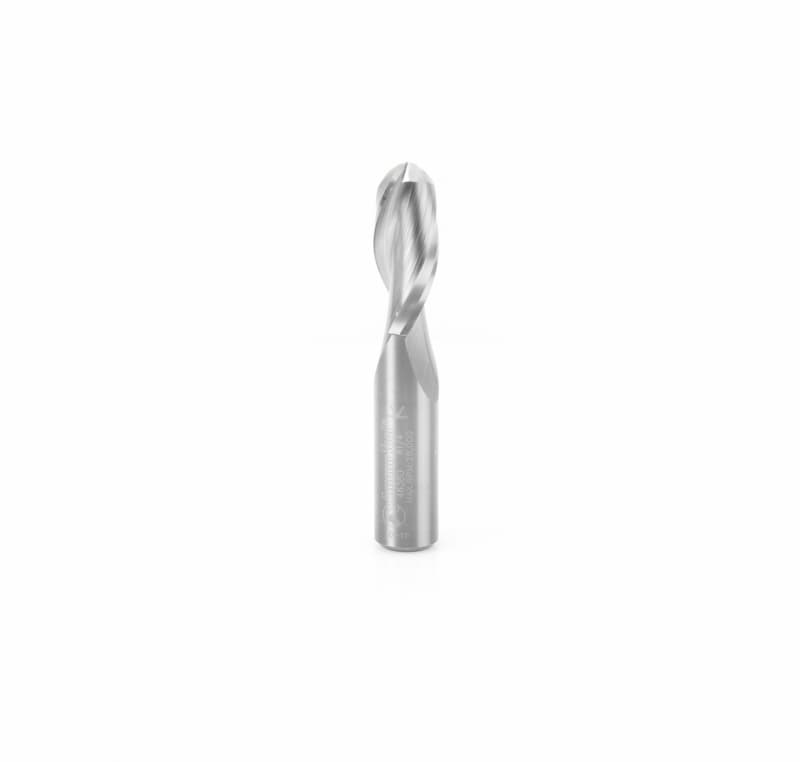 1/2" x 3" Up-Cut Ball Nose Spiral Router Bit, 2-Flute, 1/2" Shank