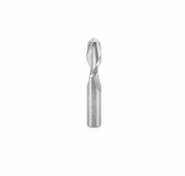 1/2" x 3" Up-Cut Ball Nose Spiral Router Bit, 2-Flute, 1/2" Shank
