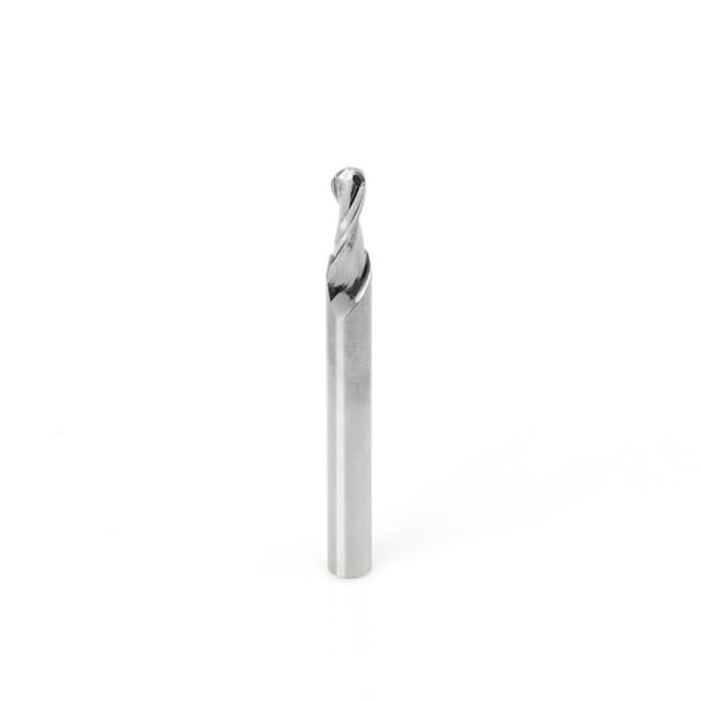 3/16" x 2-1/2" Up-Cut Ball Nose Spiral Router Bit, 2-Flute, 1/4" Shank