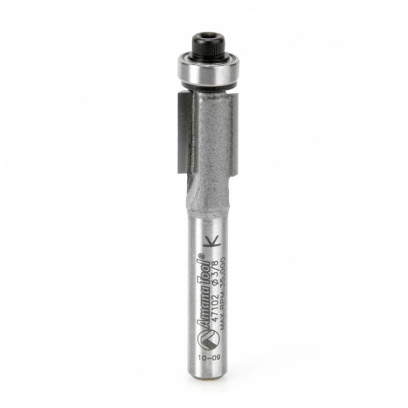 3/8" x 2-1/8" Flush Trim Bit, 2-Flute, 1/4" Shank