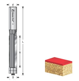 1/2" x 4-1/16" Flush Trim Bit with Double Ball Bearing, 2-Flute, 1/2" Shank