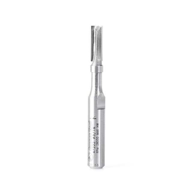 3/16" x 2" Miniature Flush Trim Plunge Template with Upper Ball Bearing, 2-Flute, 1/4" Shank