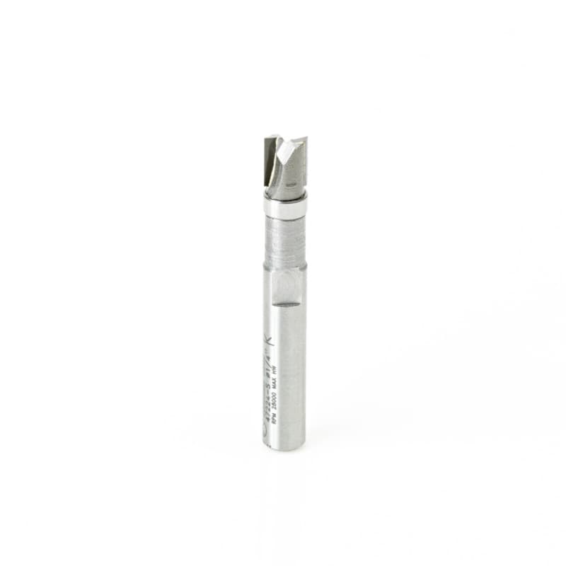 1/4" x 2-1/2" Miniature Flush Trim Plunge Template with Upper Ball Bearing, 2-Flute, 1/4" Shank