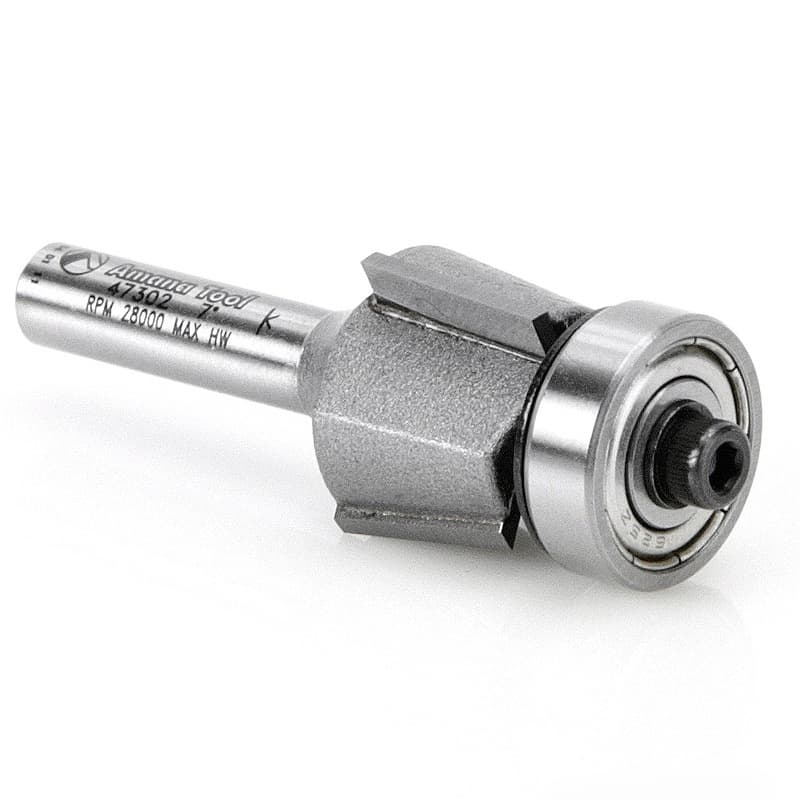 3/4" x 7° Bevel Laminate Trim Bit with Ball Bearing, 3-Flute, 1/4" Shank