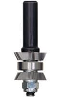 7/8" x 3" 4-Wings Double Bevel Flush Trim Cutter Assembly with Center Ball Bearing, 1/2" Shank