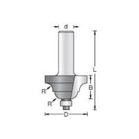 1" x 5/32" Radius Double Roman Ogee Router Bit, 2-Flute, 1/2" Shank