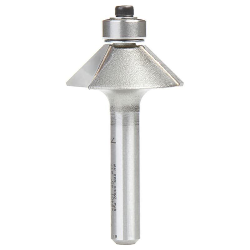1" x 2" Chamfer Bit, 2-Flute, 1/4" Shank