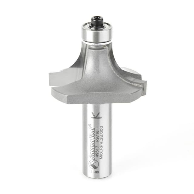 1-5/8" x 9/16" Radius Corner Round Router Bit, 2-Flute, 1/2" Shank