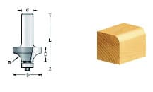 2-1/4" x 7/8" Radius Corner Round Router Bit, 2-Flute, 1/2" Shank
