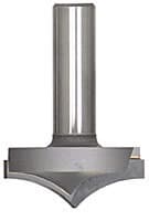 1-3/4" x 23/32" Radius Plunge Ovolo Router Bit with Center Point, 2-Flute, 1/2" Shank