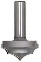 1-5/8" x 19/32" Radius Plunge Ovolo Router Bit with Center Point, 2-Flute, 1/2" Shank