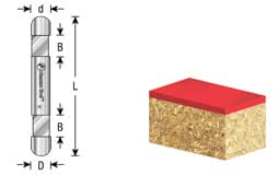 1/4" x 2" Panel Pilot Flush Trim Bit, 1-Flute, 1/4" Shank