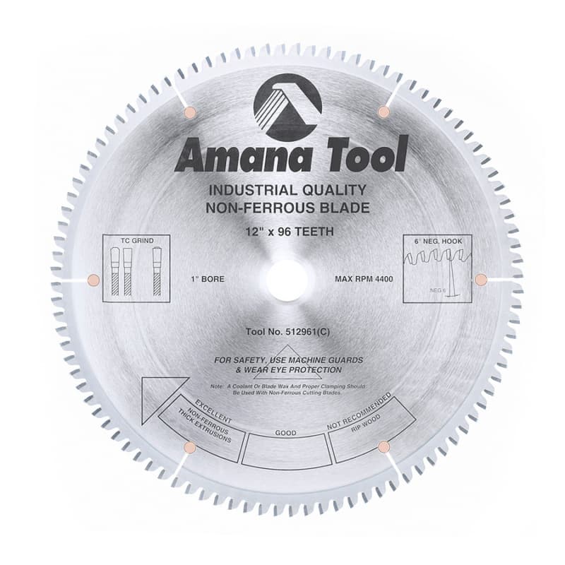 12" x 96 Teeth Aluminum/Non-Ferrous Metals Saw Blade