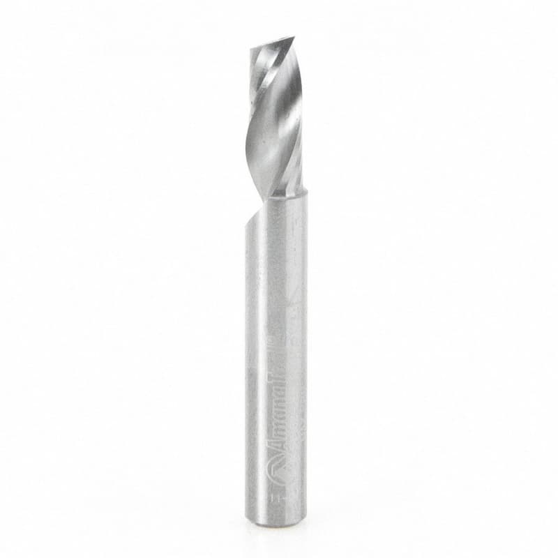 1/4" x 2" x 5/8" Up-Cut 'O' Aluminum Cutting CNC Spiral Router Bit, 1-Flute, 1/4" Shank