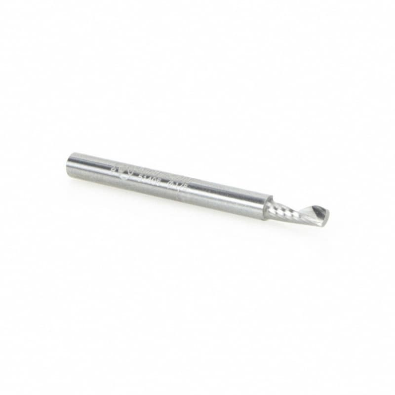 1/8" x 1-1/2" Up-Cut 'O' Aluminum Cutting CNC Spiral Router Bit, 1-Flute, 1/8" Shank