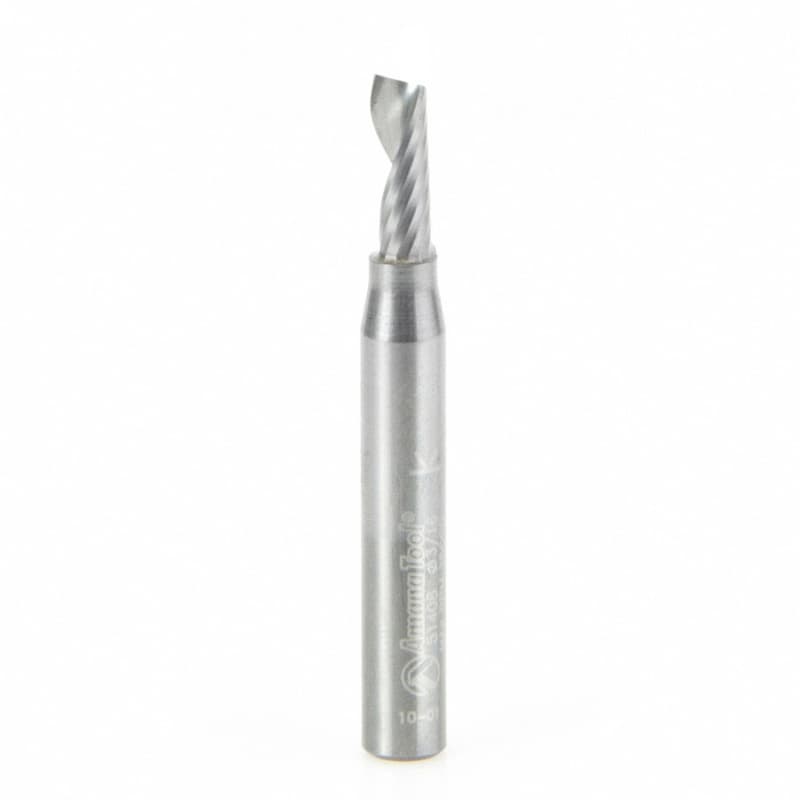 3/16" x 2" x 1/2" Up-Cut 'O' Aluminum Cutting CNC Spiral Router Bit, 1-Flute, 1/4" Shank