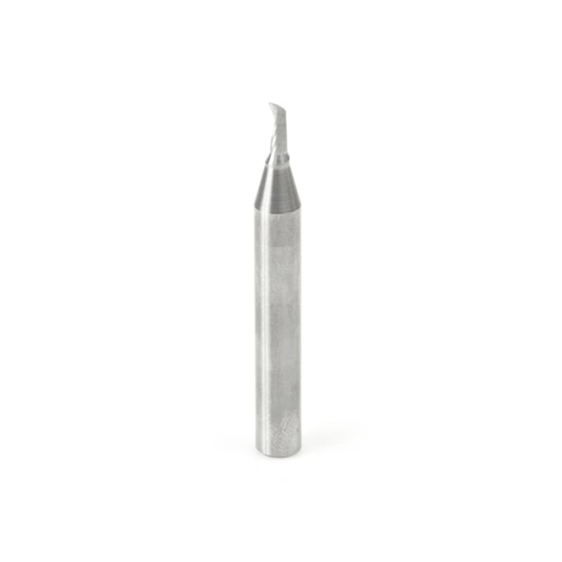 1/8" x 2" Up-Cut 'O' Plastic Cutting CNC Spiral Router Bit, 1-Flute, 1/4" Shank