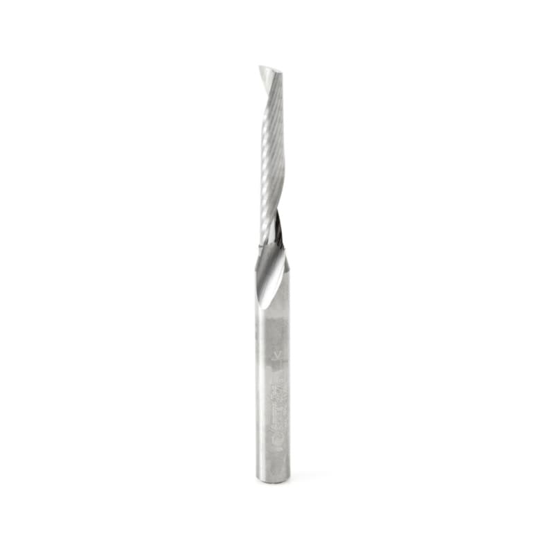 3/16" x 3" Up-Cut 'O' Plastic Cutting CNC Spiral Router Bit, 1-Flute, 1/4" Shank