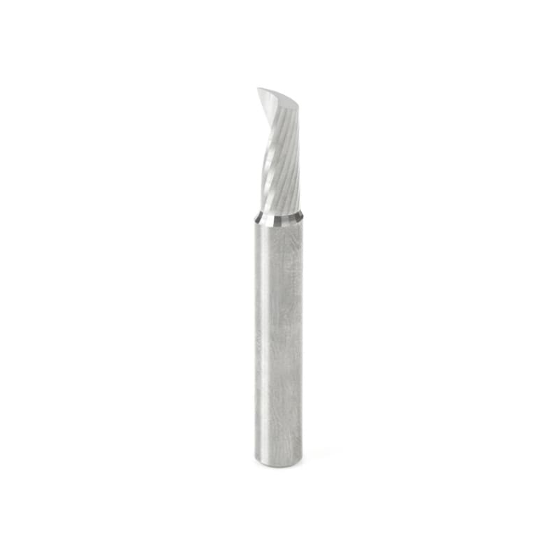 1/4" x 2" x 5/8" Up-Cut 'O' Plastic Cutting CNC Spiral Router Bit, 1-Flute, 1/4" Shank