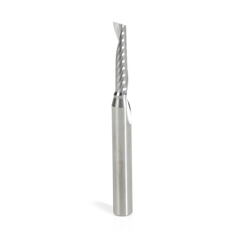 3/16" x 2-1/2" x 7/8" Up-Cut 'O' Plastic Cutting CNC Spiral Router Bit, 1-Flute, 1/4" Shank