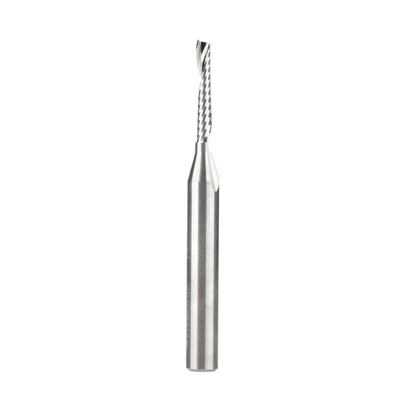 1/8" x 2-1/2" Up-Cut 'O' Plastic Cutting CNC Spiral Router Bit, 1-Flute, 1/4" Shank