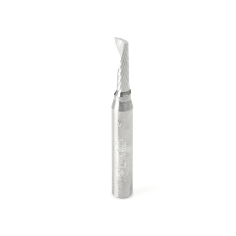 3/16" x 2" x 3/8" Up-Cut 'O' Aluminum Cutting CNC Spiral Router Bit, 1-Flute, 1/4" Shank