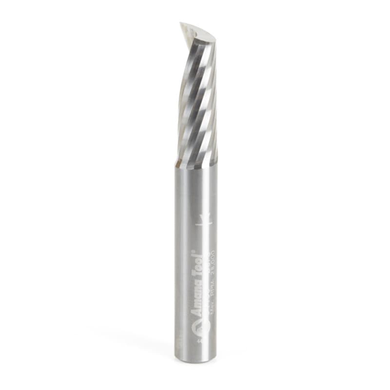 3/8" x 3" Up-Cut 'O' Aluminum Cutting CNC Spiral Router Bit, 1-Flute, 3/8" Shank