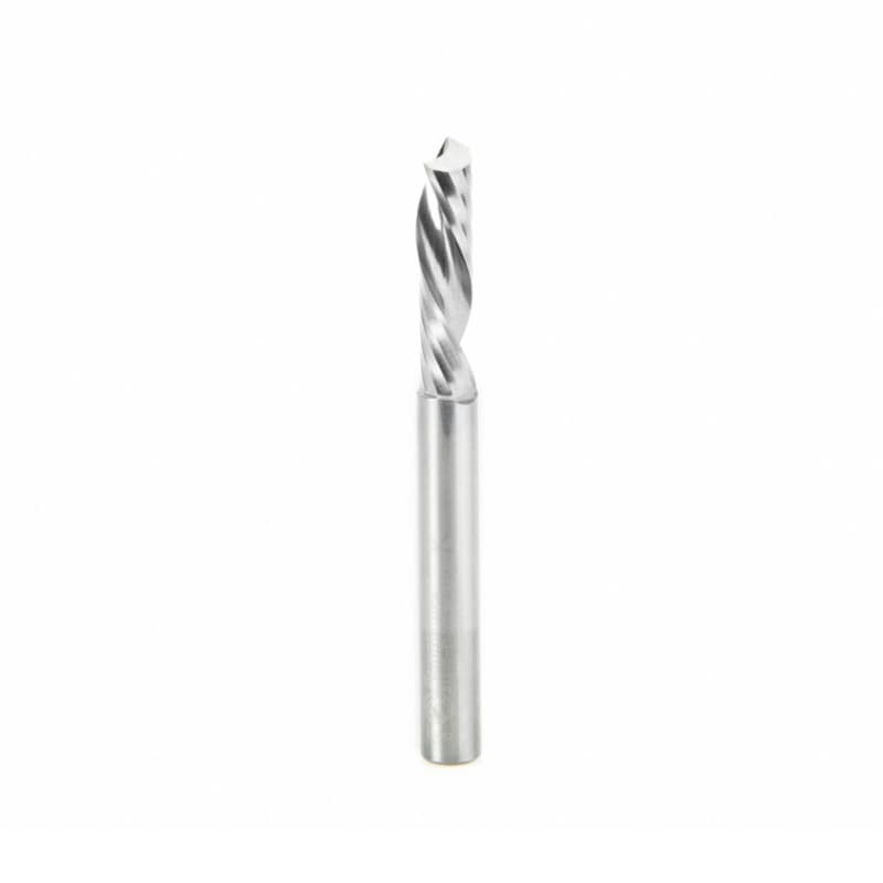 1/4" x 2-1/2" Down-Cut 'O' Plastic Cutting CNC Spiral Router Bit, 1-Flute, 1/4" Shank