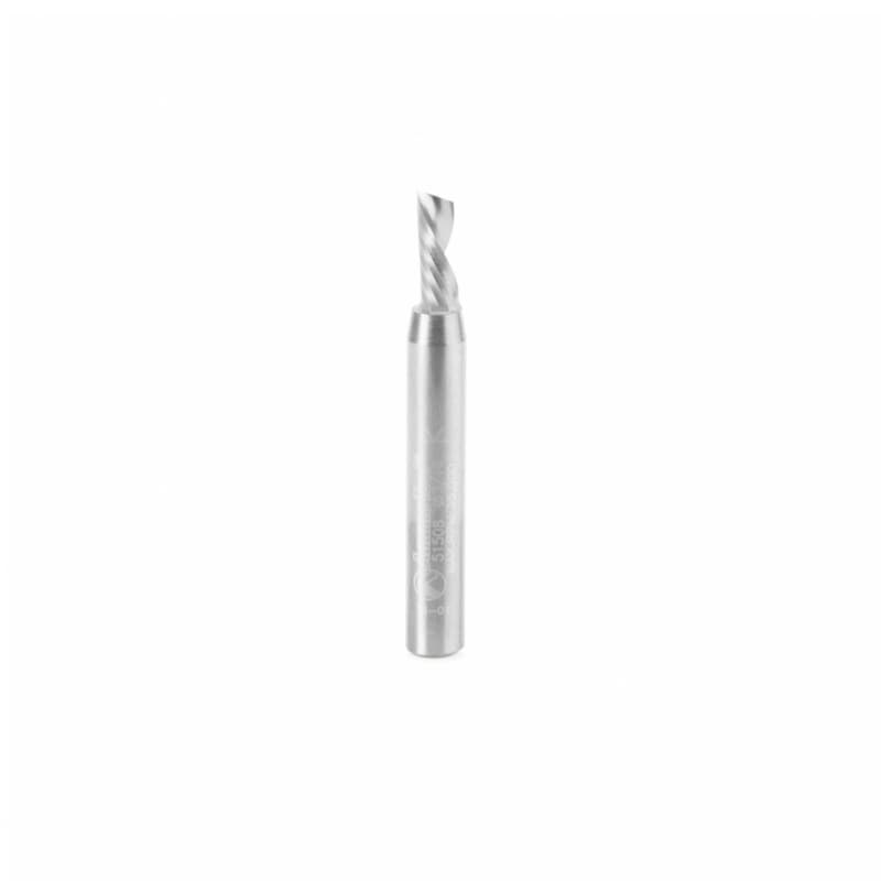 3/16" x 2" Down-Cut 'O' Aluminum Cutting CNC Spiral Router Bit, 1-Flute, 1/4" Shank