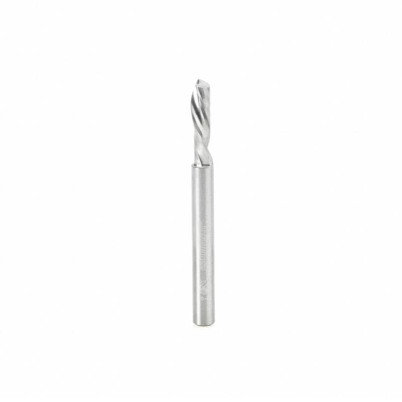 3/16" x 2" Down-Cut 'O' Plastic Cutting CNC Spiral Router Bit, 1-Flute, 3/16" Shank